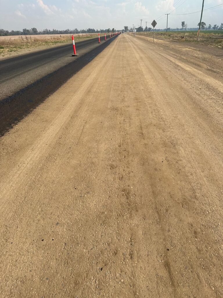 Road construction project in Brisbane